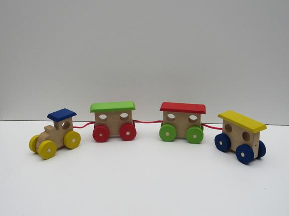 Trenzinho De MDF Multicolorido