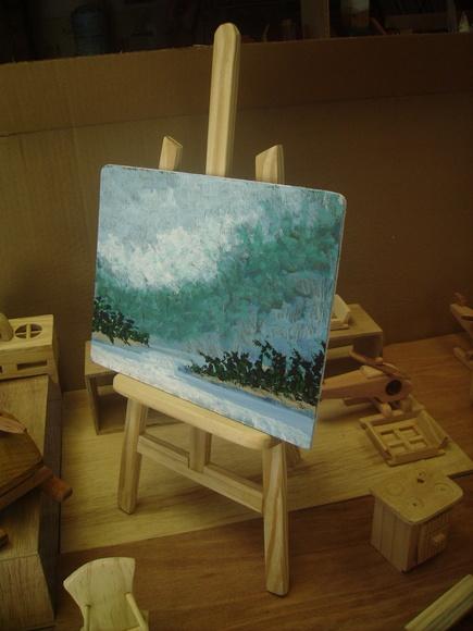 Tripé suporte porta quadros de mesa