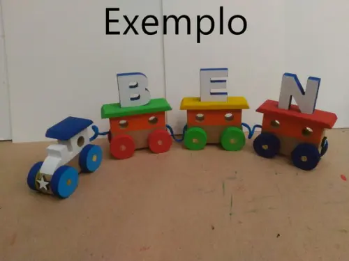 1 Vagão com Letra Colorido
