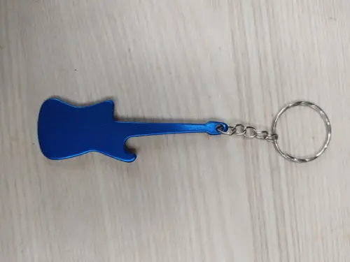 4 Chaveiros Guitarra Abridor Metal Azul