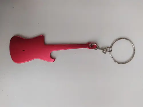 4 Chaveiros Guitarra Abridor Metal Vermelha