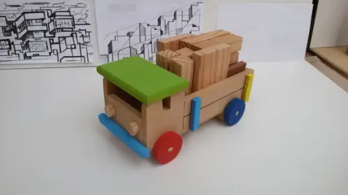 carrinho com caçamba e modulo de montagem