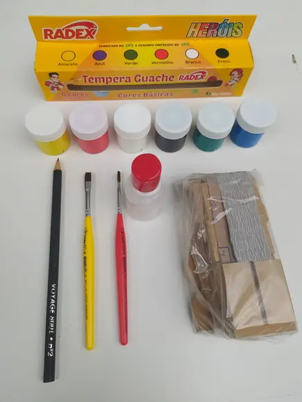 Kit Carrinho para Montar e Colorir