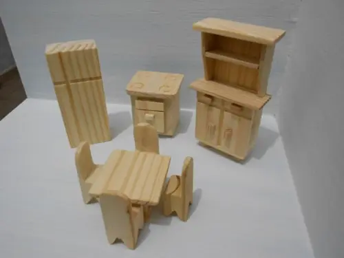Kit Moveis Miniaturas- Cozinha 8 Peças