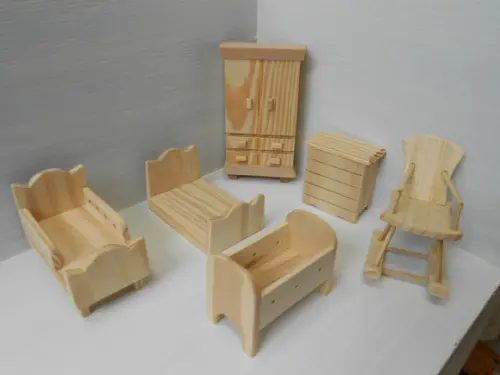 kit moveis miniaturas- quarto 6 peças