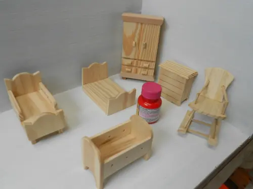 kit moveis miniaturas- quarto 6 peças
