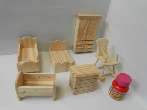 kit moveis miniaturas- quarto 6 peças