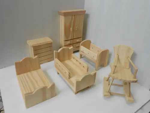 kit moveis miniaturas- quarto 6 peças