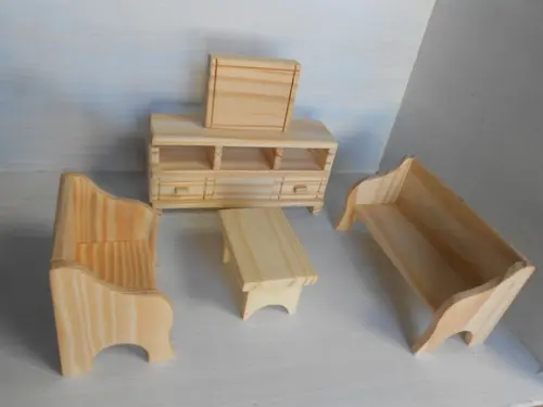 kit moveis miniaturas- sala 5 peças