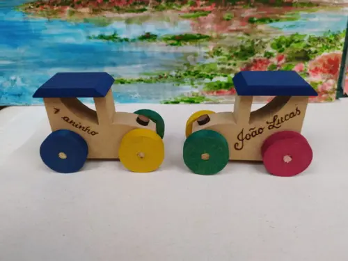 Mini Jeep de mdf Multicolorido Pq