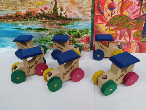 Mini Jeep de mdf Multicolorido Pq