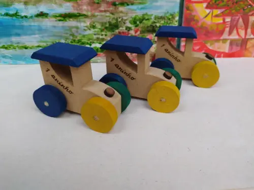 Mini Jeep de mdf Multicolorido Pq