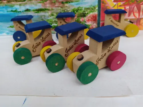 Mini Jeep de mdf Multicolorido Pq