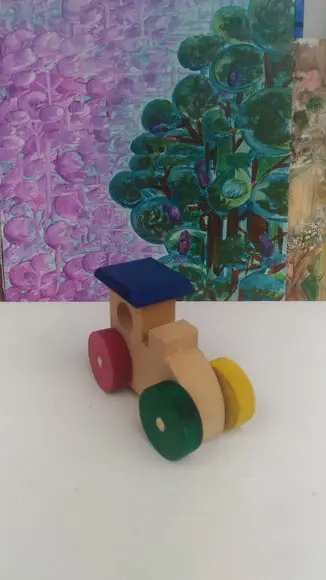 Mini Trenzinho de mdf Multicolorido Pq