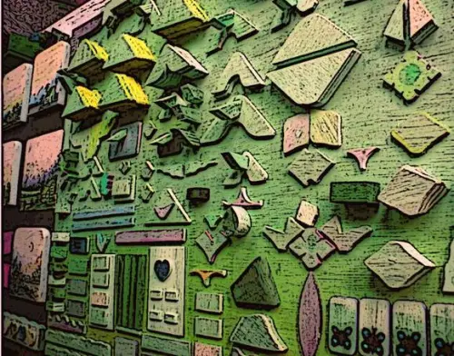 painel ilustração com recortes