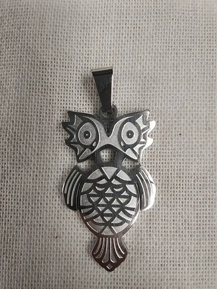Pingente Coruja Aço Inoxidável