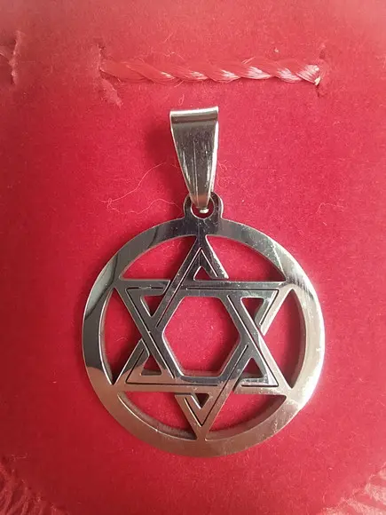 Pingente Estrela de Davi Médio Aço Inox