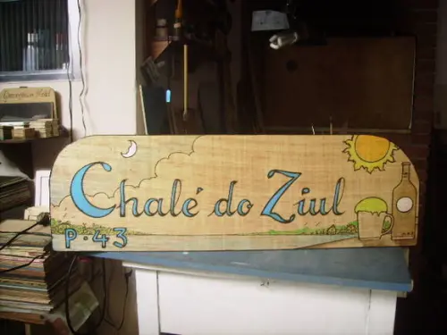 placa para chalé pousada hotel
