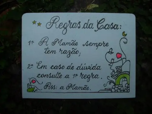 Quadrinho Regras da Casa