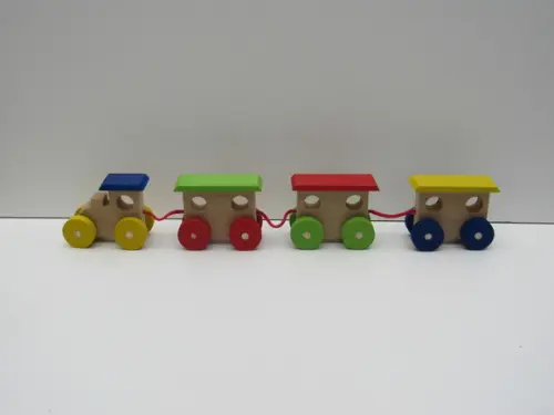 Trenzinho De MDF Multicolorido