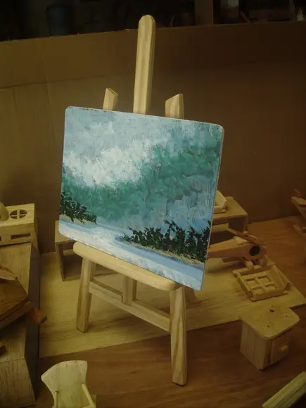 Tripé suporte porta quadros de mesa