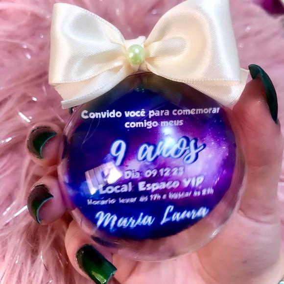 Convite bola acrílico  - Todos os Temas