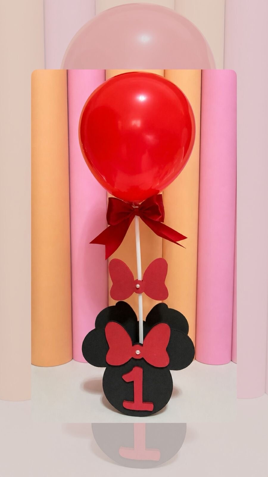 Centro de mesa personalizado tema Minnie com cachepô
