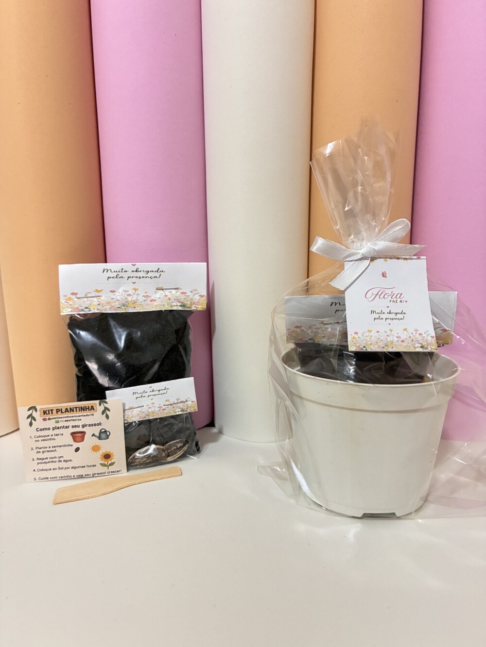 Lembrancinha Floral | kit plantio jardinagem | festa personalizad