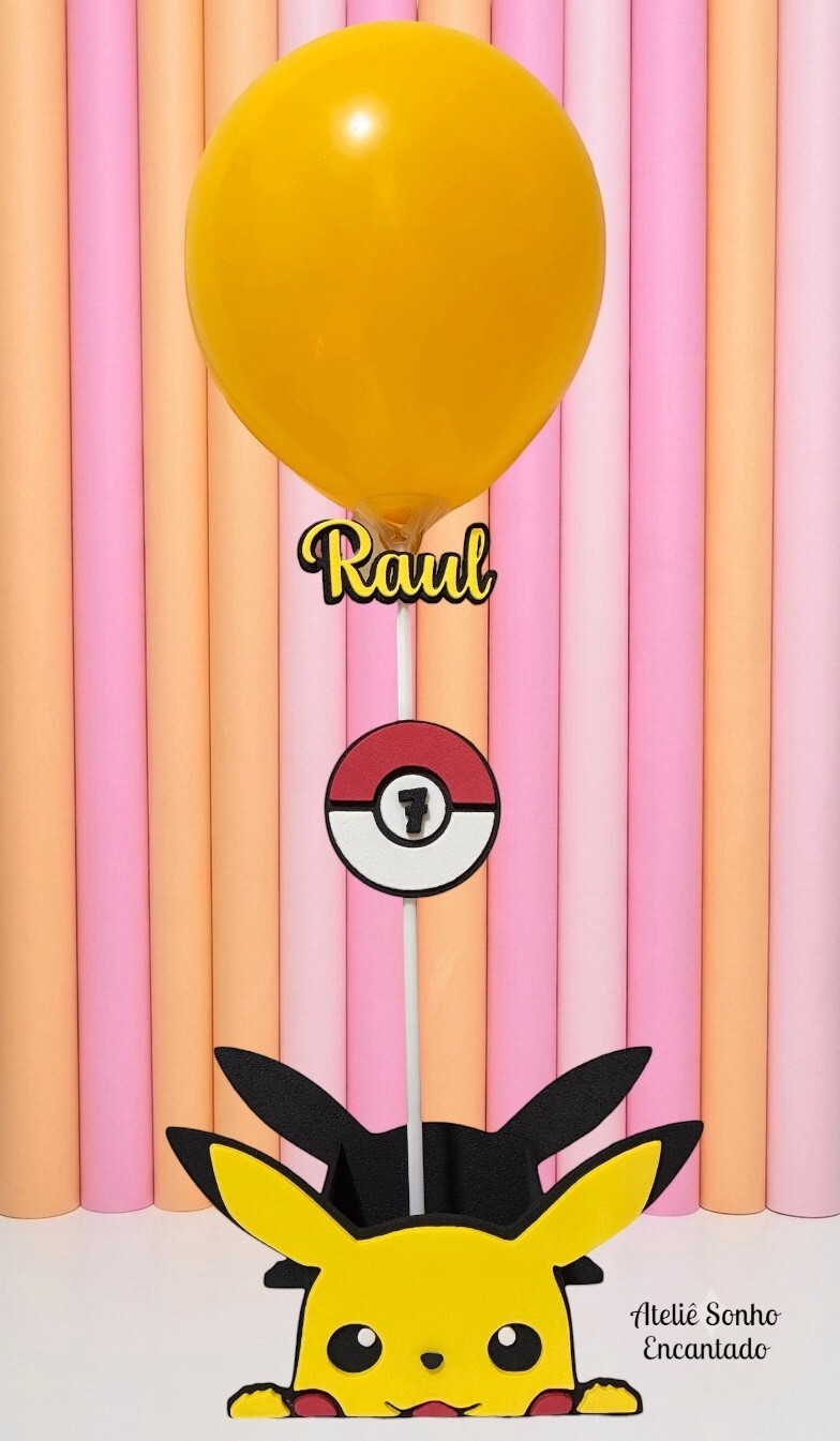Centro de mesa Pokemon com cachepo personalizado