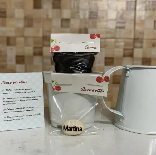 Lembrancinha com Semente Gravada