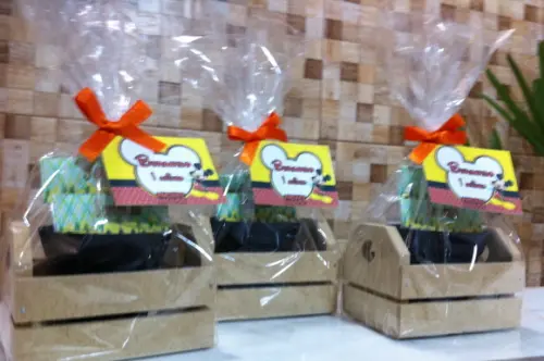 Lembrancinha Jardinagem Caixote Mickey