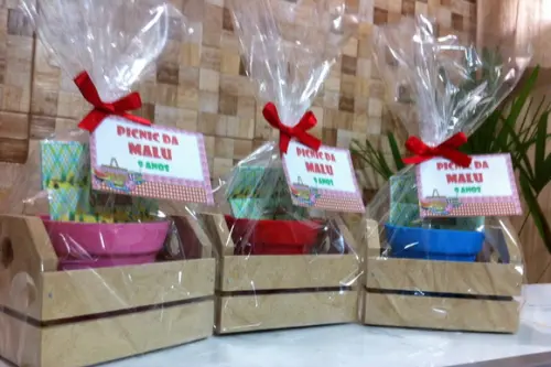 Lembrancinha Jardinagem Caixote Picnic
