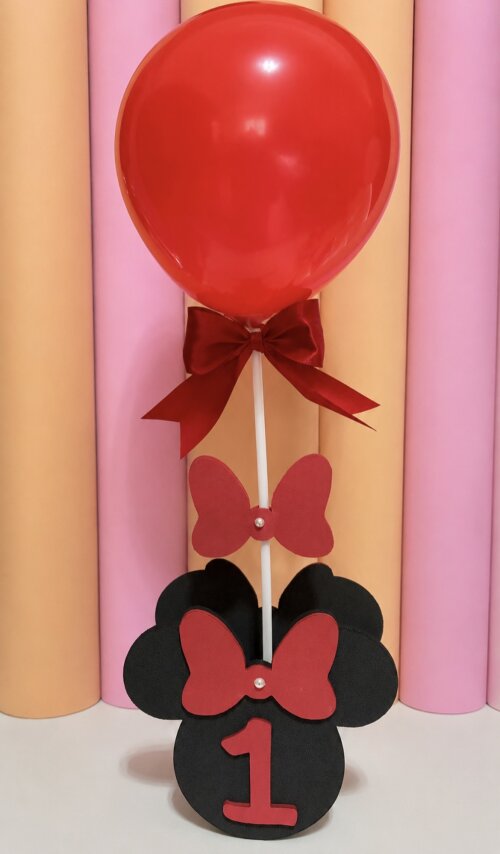 Centro de mesa personalizado tema Minnie com cachepô