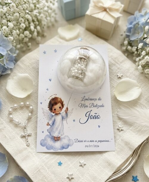 Lembrancinha personalizada para Batizado com terço