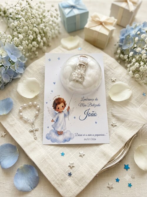 Lembrancinha personalizada para Batizado com terço