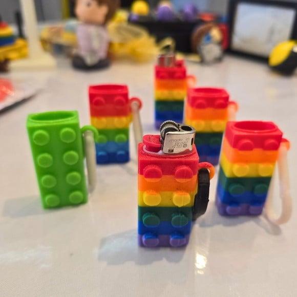 Capa Isqueiro Bloco de Montar 3d Colorida Geek Personalizada