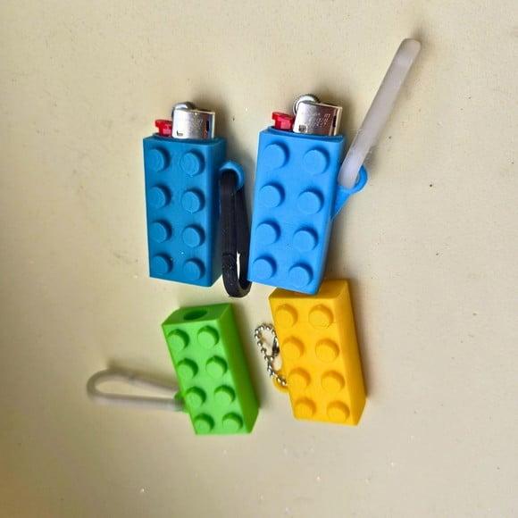 Capa Isqueiro Bloco de Montar 3d Colorida Geek Personalizada