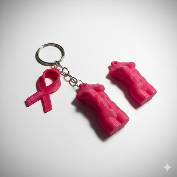 Chaveiro Outubro Rosa 3d Conscientização Brinde Saúde