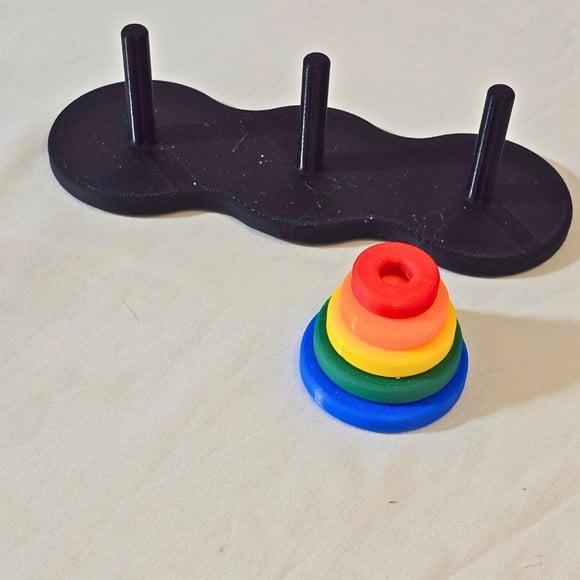 Jogo Torre de Hanói Pedagógico Impressão 3d Raciocínio Lógic