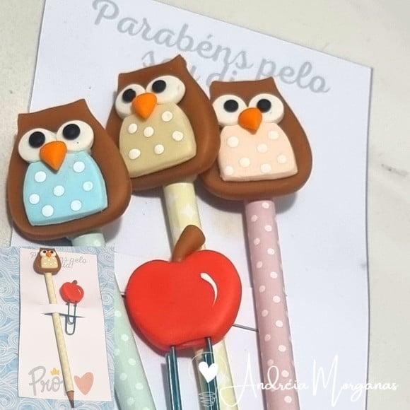 Lápis com Ponteira em Biscuit Personalizado Lembrancinhas