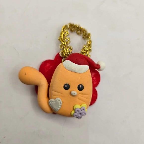 Lembrancinhas Enfeite de Árvore de Natal Gatinho em Biscuit