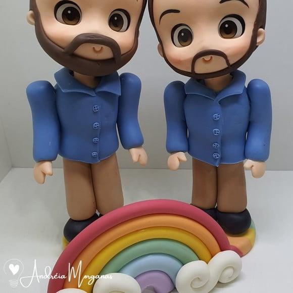 Noivos em Biscuit Personalizado Lgbt