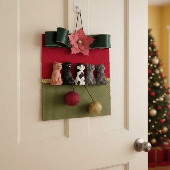 Quadro Gato Natal