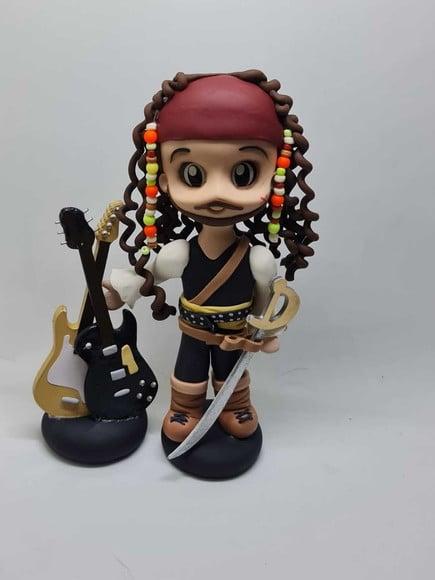Topo de Bolo Personalizado Pirata Musico