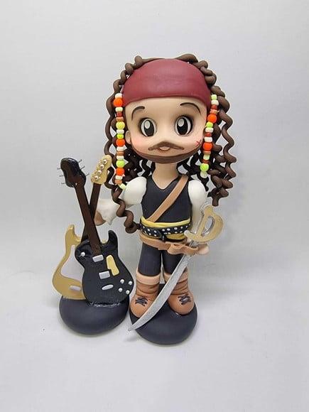 Topo de Bolo Personalizado Pirata Musico