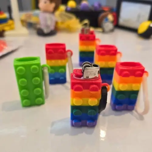 Capa Isqueiro Bloco de Montar 3d Colorida Geek Personalizada