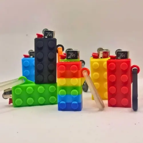 Capa Isqueiro Bloco de Montar 3d Colorida Geek Personalizada