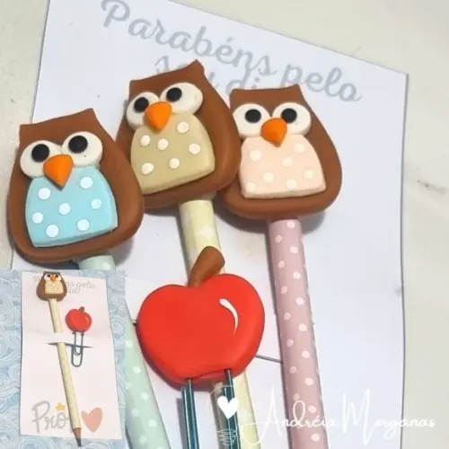 Lápis com Ponteira em Biscuit Personalizado Lembrancinhas
