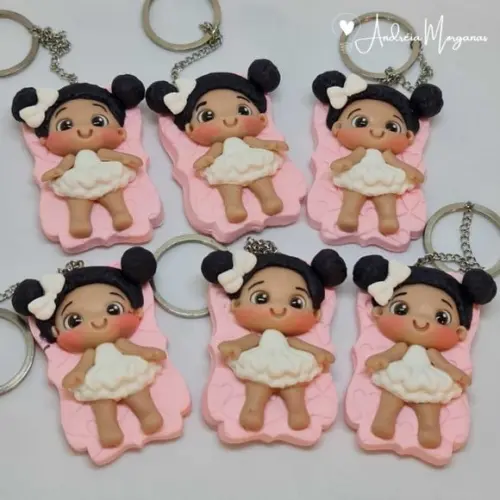 Lembrancinha Chaveiro Menina Biscuit