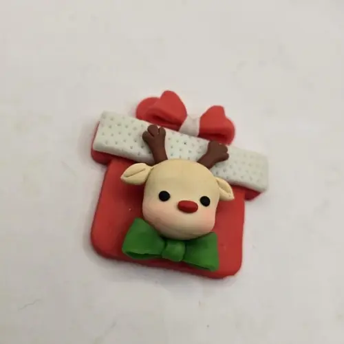 Lembrancinhas Enfeite Caixa de Natal Rena em Biscuit